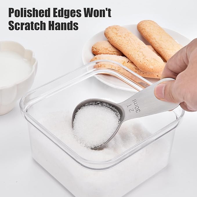 Doosu 1 Tablespoon Coffee Scoop - 18/8 Stainless Steel Heavy Duty Measuring Spoon with Short Handle, Food Grade Metal Tbsp Scoop for Ground Coffee Beans Tea Sugar Powder (15ml)