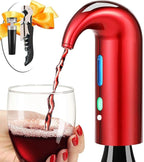 Wine Aerator Electric Wine Decanter – Easy One Touch Red & White Wine Accessories, Ideal for Beginners and Enthusiasts, Spout Pourer, Wine Preserver – Best Christmas Day Gifts for Dad (Lucky red)