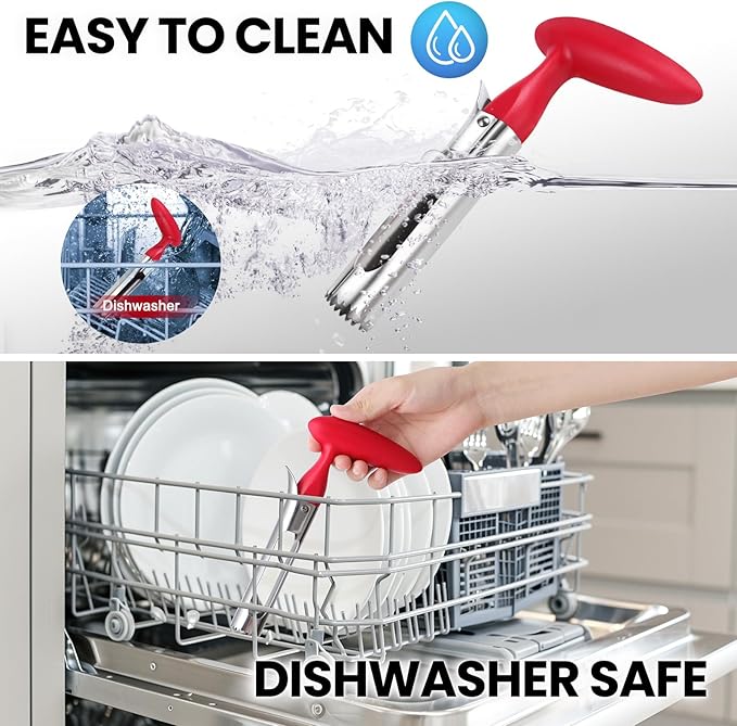 SCHVUBENR Premium Apple Corer Tool - Easy to Use and Clean - Sturdy Apple Core Remover with Sharp Serrated Blades - Stainless Steel Corers for Apple and Pear - Core Fruits with Ease(Red)