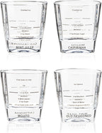TRUE Cocktail Rocks Glasses with Recipes for Old Fashioned, Mojito, Mint Julep & Caipirinha, Old Fashioned Glasses, Bar Glassware, 8.5 oz, Set of 4