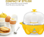 Elite Gourmet Easy Electric 7 Egg Capacity Soft, Medium, Hard-Boiled Cooker Poacher, Scrambled, Omelet Maker with Auto Shut-Off and Buzzer, BPA Free
