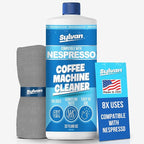 Descaling Solution Compatible with Nespresso Vertuo | Free Cleaning Cloth | 12 Month Supply | Made in the USA | Descaling Kit for all Nespresso Machines | 32 Oz | Coffee Machine Cleaner and Descaler