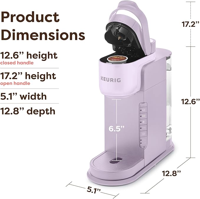 Keurig K-Express Single Serve Coffee Maker – Strong Brew Option, 42oz Reservoir, Sleek Design for Holiday Hosting & Gifting, Lavender