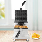1200W Commercial Mini Pancake Maker, 42 Grids Electric Waffle Maker Non-Stick Stainless Steel Belgian Waffle Iron w/Time & Temper Adjustable|180° Rotating, Large Waffle Machine for Restaurant