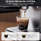 Espresso Machine 20 Bar, Professtional Espresso Coffee Maker with Milk Frother Steam Wand for Latte, Cappuccino, Espresso Maker with 1.8L Removable Water Tank, Gift for Dad or Mom