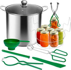 Canning Pot with Lid & Rack, 21.5 QT Stainless Steel Water Bath Canner for Home Canning, Complete Canning Supplies with Funnel, Jar Lifter, Tongs, Lid Lifter, Wrench, Bubble Remover