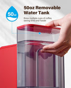 SHARDOR Single Serve Coffee Maker, Hot & Iced Coffee Machine for K Cup and Grounds, 6 to 14 oz Brew Sizes, 50 oz Removable Water Tank, Bold Brew Setting, Pod Coffee Maker with Reusable Filter, Red