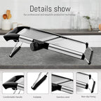 Mandoline Food Slicer, Adjustable Mandoline Slicer for Kitchen, Stainless Steel Mandolin Vegetable Chopper for Potato/Tomato/Onion, Vegetable Slicer Julienne Cutter with Cut-Resistant Gloves