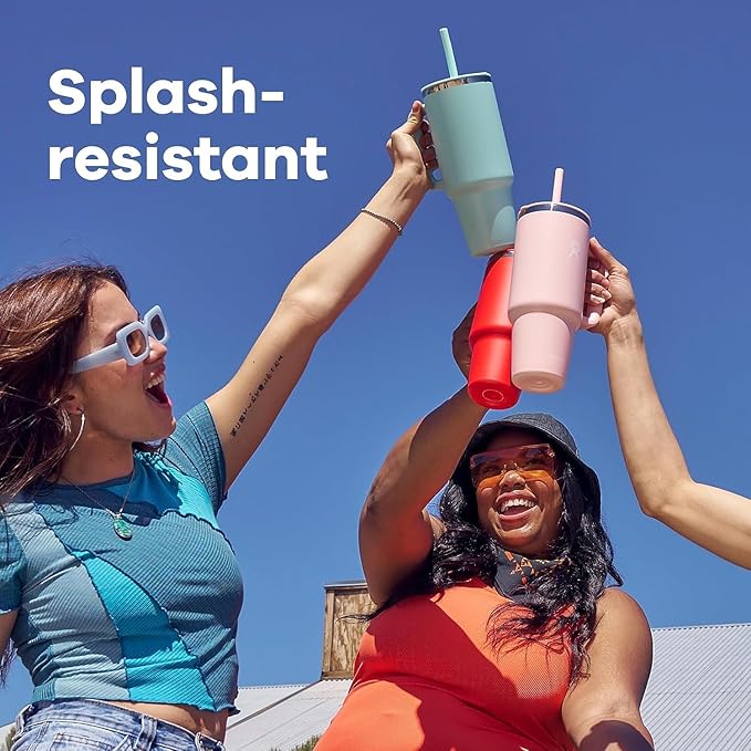 Hydro Flask 32 Oz Travel Tumbler with Handle, Lid and Straw - Insulated Stainless Steel in Seacliff