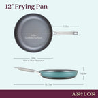 Anolon Achieve Hard Anodized Nonstick Frying Pan/Skillet, 12 Inch, Teal