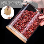 Glass Jars with Bamboo Wooden Airtight Lids 6oz 10oz 18 oz Spice Jars Food Storage Containers for Home Kitchen, Tea, Salt, Pepper, Spices, Coffee, Herbs, Grains