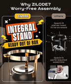 Chafing Dishes for Buffet 2 Pack, 6QT [Worry-Free Assemble] Round Chafing Dish Buffet Set [Elegant Gold and Silver Colors] Stainless Steel Chafers and Buffet Warmers Sets for Parties with Complete Set