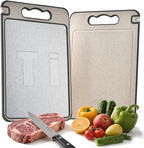 Titanium Cutting Board Professional Double - 2 in 1 Cutting Boards For Kitche, Pure Titanium and Wheat Straw PP, Double Sided 14.4 x 9.8 Inch - Dishwasher Safe, for Fruits, Meat, Vegetables, Camping