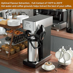 crosson 2.2L Commercial Airpot Coffee Brewer, Pour Over Drip Coffee Maker with 24 Hours Hot 2.2L Thermal Airpot Coffee Carafe Dispenser with Pump