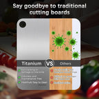 ZERRO Titanium Cutting Board, 100% Pure Titanium Cutting Boards for Kitchen Double Sided Food Grade Hygiene & Durability Titanium Chopping Cutting Board for Meat Veggies Fruits,11.4"x7.87"