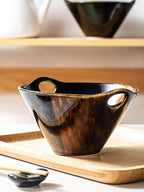 HENXFEN LEAD Japanese Ramen Noodle Bowl Set of 2-30 Oz Large Porcelain Salad Bowls with Chopsticks, Soup Spoons and Rests, Kitchen Serving Dishes for Pho, Udon