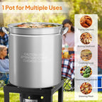 ROVSUN 36QT Stainless Steel Seafood Boil Pot with Strainer Basket, Lid & Hook, Versatile Stock Pot for Crab, Lobster, Shrimp Boiling, Heavy-Duty Turkey Fryer for Outdoor Cooking & Gatherings