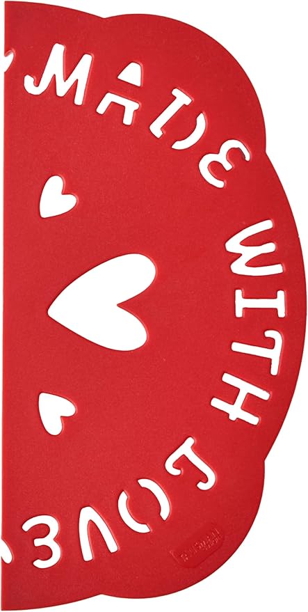 Talisman Designs Pie Top Cutter | Pie Crust Cutter | Pie Decorating Tools | Pie Pastry Baking Accessories | Stencil Crust Cutout | 10-Inch | Made with Love Design | Red