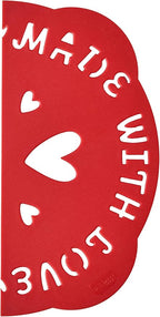 Talisman Designs Pie Top Cutter | Pie Crust Cutter | Pie Decorating Tools | Pie Pastry Baking Accessories | Stencil Crust Cutout | 10-Inch | Made with Love Design | Red