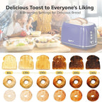 Keenstone Retro 2-Slice Stainless Steel Toaster - Bagel, Cancel, Defrost Functions, Extra Wide Slots, High Lift Lever, 6 Shade Settings, Removable Crumb Tray, Dark Blue
