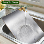 Titanium Cutting Board for Kitchen, Double Sided Cutting Board, Pure Titanium and Natural Bamboo, with Deep Juice Grooves, Large Size 15.6”×11”