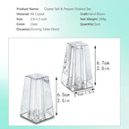 Crystal Salt and Pepper Shakers Set for Table, Small Glass Salt and Pepper Shakers