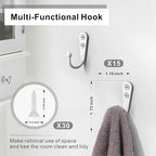 15PCS Coat Hooks - White Robe & Coat Wall Hooks with 30 Screws