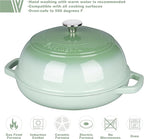 Enameled Cast Iron Dutch Oven Pot with Lid, Bread Oven for Sourdough Bread Baking, Dutch Ovens with Bread Proofing Basket& Baking Supplies Set, 6 Quart, Green