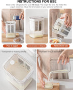 Yogurt Strainer, 19oz/562ml Thick Greek Yogurt Milk Filter, Food Strainer, Greek Yogurt Strainer with Stainless Steel Fine Mesh Bag and Lid for Yogurt, Soybean Milk, Kefir, Berries, Fruit Juice(1Pack)