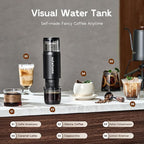 Portable Electric Espresso Machine,15 Bar Self Heating Outdoor Coffee Maker, Travel Coffee Machine for Camping With Ground Coffee and NS Capsule for RV, Office,Car Coffee with carry Bag