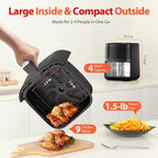 Air Fryer, Beelicious 8-in-1 Smart Compact 4QT Air Fryers, with Viewing Window, Shake Reminder, 450°F Digital Airfryer with Flavor-Lock Tech, Dishwasher-Safe & Nonstick, Fit for 1-3 People, Black