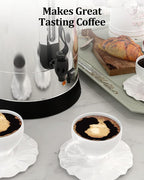 120 Cup Large Coffee Urn with Double Wall Insulation, 18L/4.8 Gallon Stainless Steel Commercial Electric Coffee Dispenser with Hot Drinks and Hot Water, for Weddings, Parties, Catering, and Buffets