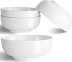 32 Ounce Large Cereal Bowls, Salad Bowls, Pasta Bowls, Soup Bowls, Pho Bowls, Chunni Durable Porcelain White Bowls Set of 4