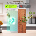 Titanium Cutting Board, Dual Sided Food Grade Titanium & Wheat Straw PP, Non Slip Scratch Resistant Easy Clean, cutting boards for kitchen, 15.16" x 10.43"