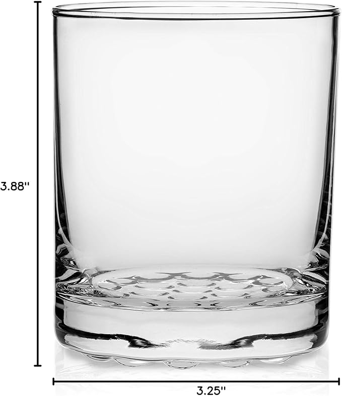 Libbey Chatham Rocks Glasses Set, Unique Glassware Drinking Glasses Set of 8, Ridged Bottom, Dishwasher Safe Glasses for Dinner Parties and More