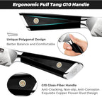 SHAN ZU Damascus Chef Knife 6 inch,67-Layer Japanese Steel 10Cr15CoMoV Kitchen Knife, High Carbon Super Sharp Japanese Chef Knife, All Purpose Professional Kitchen Utility Petty Knives with G10 Handle