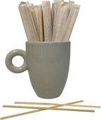 2000 Count | KingSeal Individually Paper Wrapped Bamboo Coffee Stir Sticks, 5.5 Inch, Square End, 100% Renewable and Biodegradable - 4 Boxes x 500 Stirrers