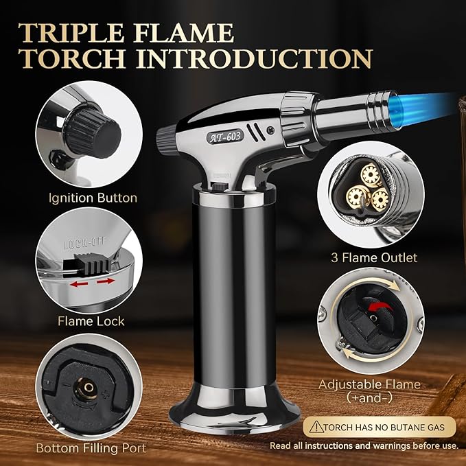 G GOOD GAIN Whiskey Smoker Kit with Torch - Old Fashioned Cocktail Smoker Infuser Kit, 6 Flavors Wood Chips, 4 Ice Stone | Birthday Bourbon Whiskey Gifts for Men, Dad, Husband (No Butane)