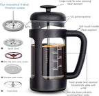 Easyworkz French Press 12 oz Coffee Tea Maker with Borosilicate Glass,Soft Grip Handle