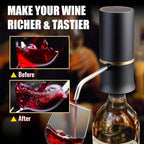 Electric Wine Dispenser, Aerator, Vacuum Wine Pump with Touch LED Display, Wine Temperature Monitor, One Touch Automatic Wine Pourer with USB Rechargeable, Gifts for Men & Women Wine Lovers (Black)