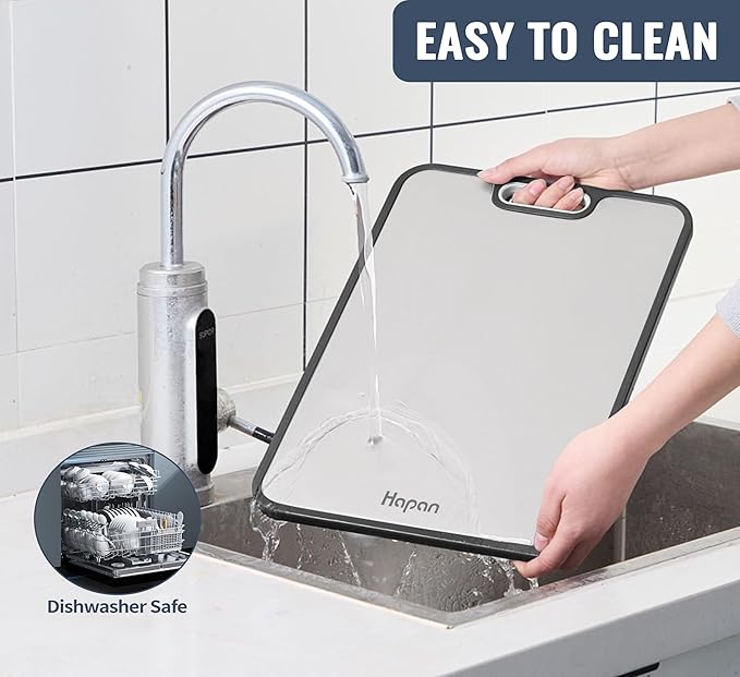 Titanium Cutting Boards for kitchen, Double Sided Metal Cutting Board, Non Toxic Chopping Board, Wheat Straw PP/Healthy Large Titanium Cutting Board for meat, Easy to Clean