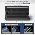 Vacuum Sealer Machine for Food Saver, 70kpa Powerful Suction Compact 7-in-1 Automatic Food Sealer for Sous Vide & Food Storage, Dry/Moist/Strong/Gentle Mode, Removable Drip Tray | 2 Bag Rolls, Black