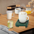 Coffee Mug Warmer, Smart Cup Warmer for Desk, 3 Temperature Control & Auto Shut Off, Electric Cup Warmer for Heating Milk,Tea,Beverage,Candle (Green-No Mug)