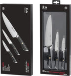 Cangshan ELBERT Series German Steel Forged Starter Knife Sets (Black, 3-Piece)