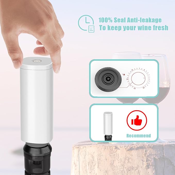 31 PCS Electric Vacuum Sealer, Sous Vide Bags, Portable Mini Vacuum Sealer with 20Pcs Reusable Food Saver Sealer Bags, 4 Sealing Clip, 2 Clips for Sous Vide Cooking, 2 vacuum wine stoppers