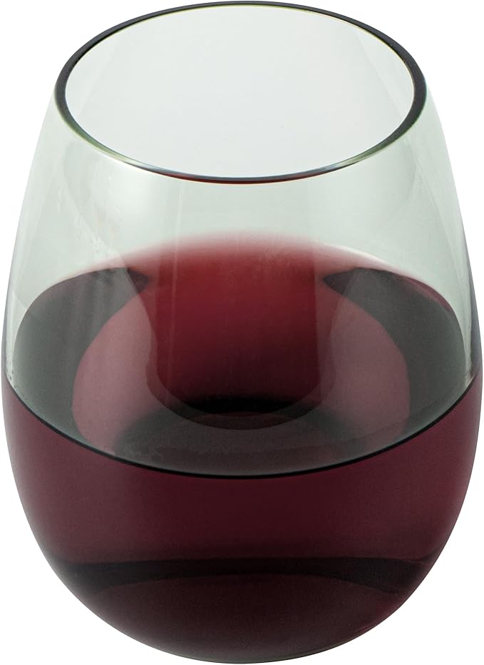 Restaurantware-Vetri 15 Ounce Wine Glasses, 24 Dishwashable Stemless Wine Glasses - No Lead, Durable, Green Glass Cups, For Home, Bar, Or Restaurant, Serve Merlot, Chardonnay, Or Bordeaux