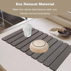 Dish Drying Mats, 24"×16" Fast Dry Stone Mat for Kitchen Counter / Sink, Eco-Friendly Super Absorbent Diatomaceous Earth Mats for Dishes Bottles Cups, Match any Countertop