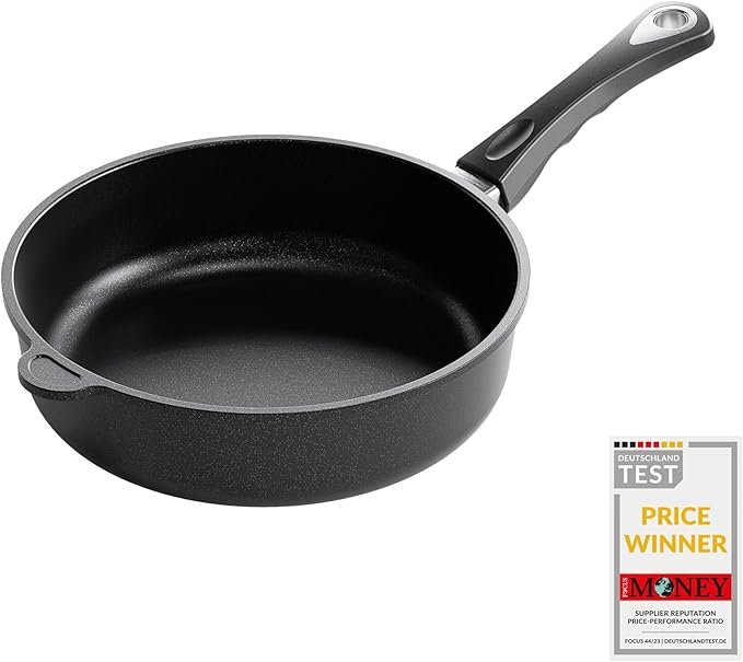 AMT Gastroguss The World´S [.] Casserole Frying pan for Induction, Diameter 26 cm, Height 7 cm, die-cast Aluminium, Lotan® Non-Stick Coating for Fat-Free-Frying, AMZN-I-726-US