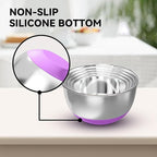 Stainless Steel Mixing Bowls with Lids – Set of 5 Large Nesting Metal Bowls for Kitchen, Baking, Cooking, Food Prep & Storage, Non-Slip Base, Dishwasher Safe, Multicolor