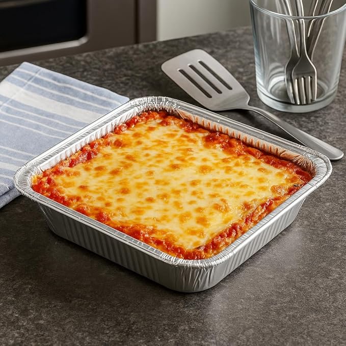 Ruthy's Outlet Disposable Aluminum Foil Pans, Half Size Steam Table Deep, 30 Pack, Silver, 2.5 Inches Deep (30 Pack)